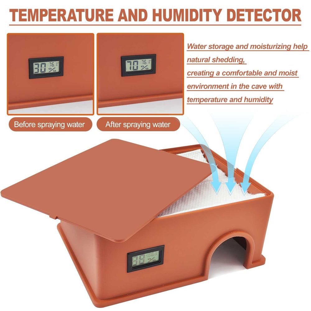 KFPSHLQE reptile hide humidification groove maintains consistent humidity