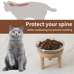 KGCCIZI glass bowl with wide mouth for whisker-friendly feeding and easy portioning.