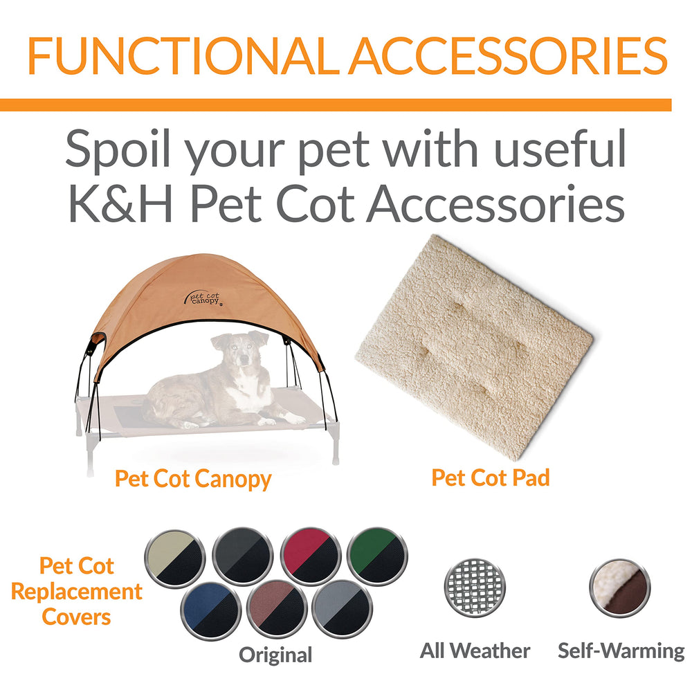 K&amp;H Original Pet Cot Replacement Cover indoor-outdoor-use enables versatile placement.