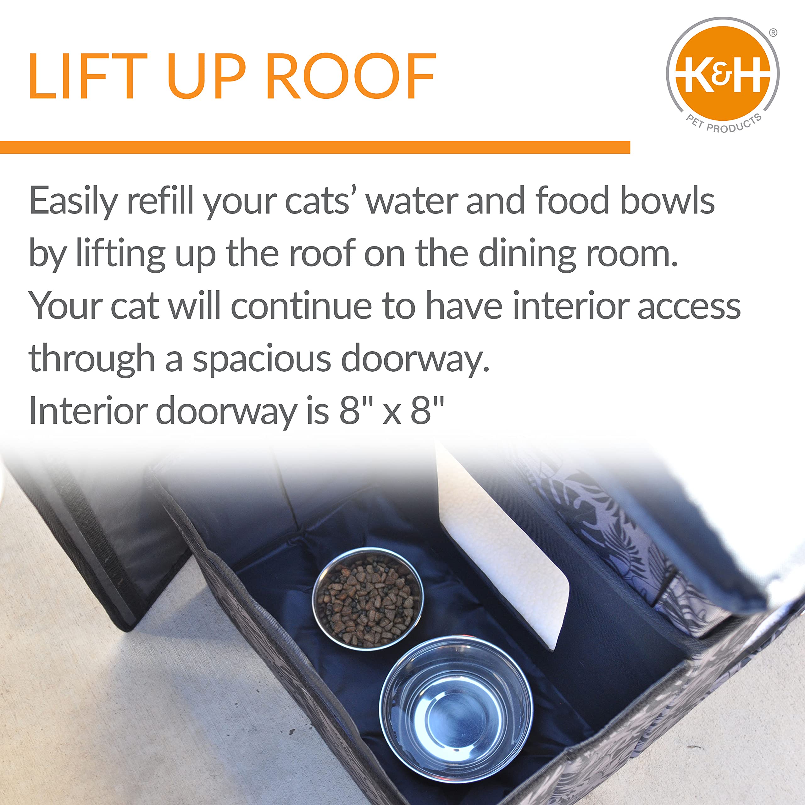 K&H Pet Products two-story heated kitty house second-story entrance for multi-cat space