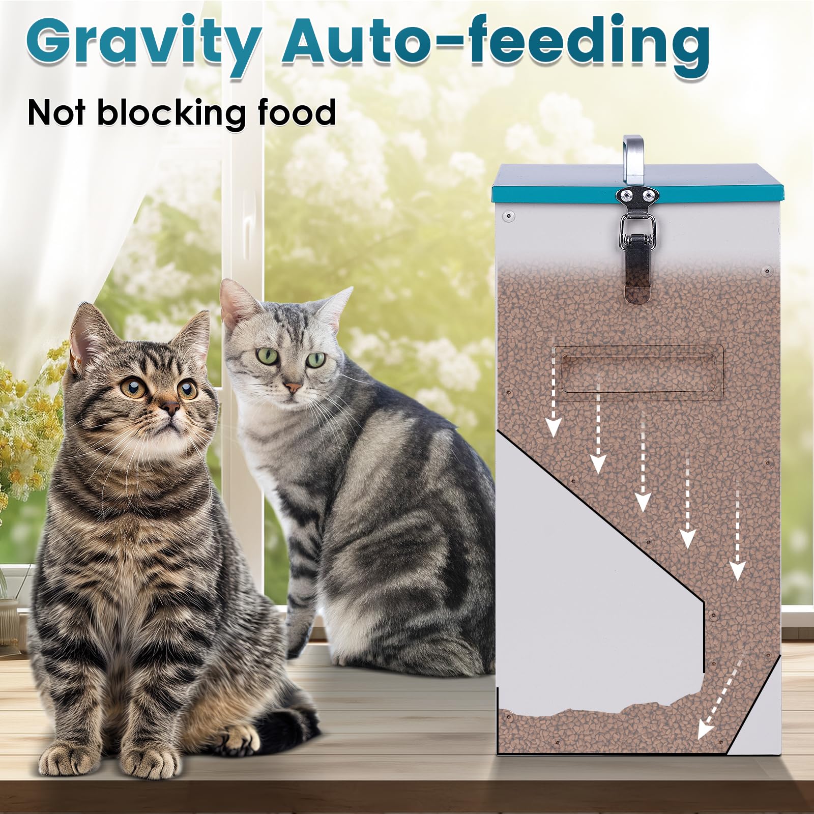KHEARPSL 10L large-capacity feeder keeps multiple pets fed between trips.