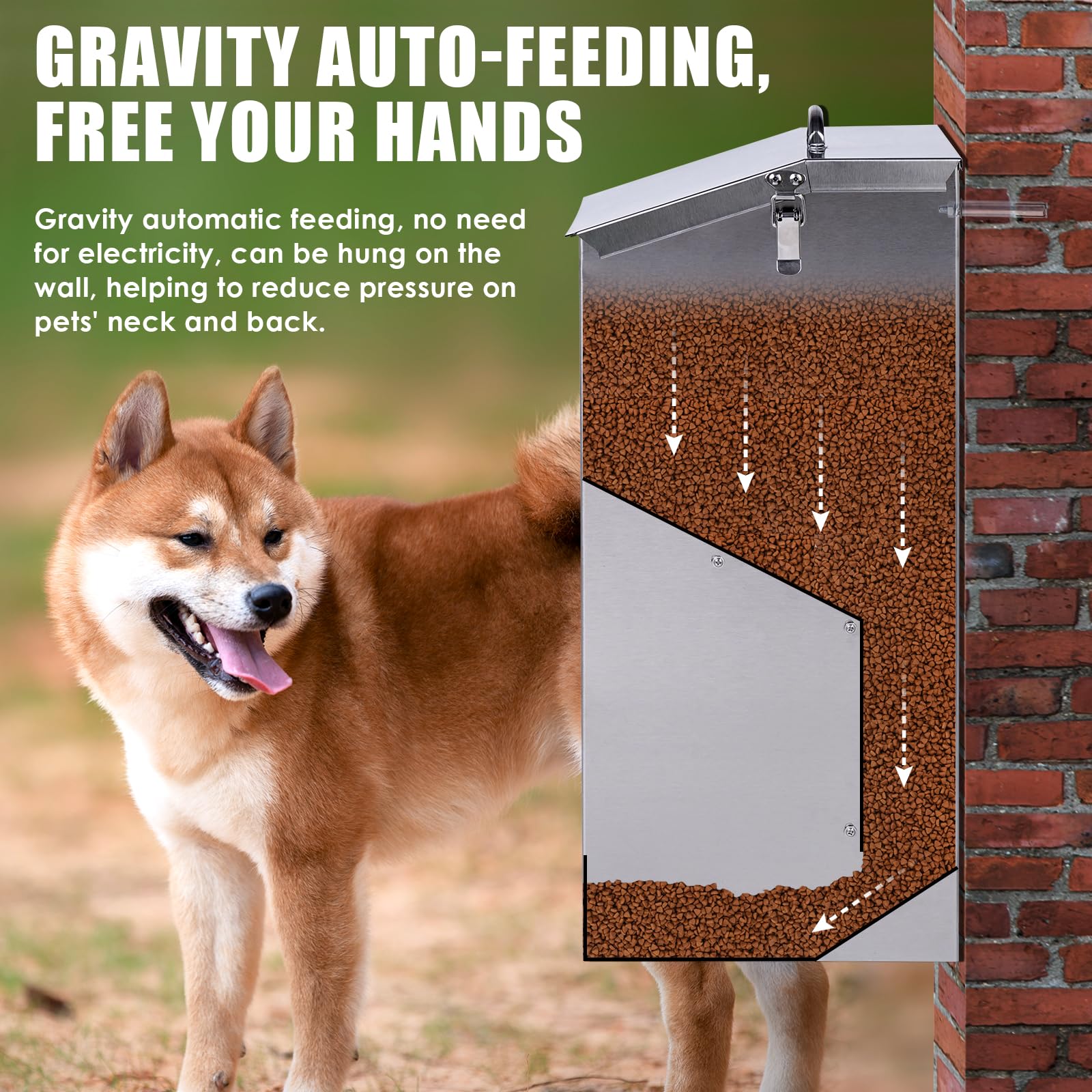 KHEARPSL 25-pound capacity feeder ready for busy households.