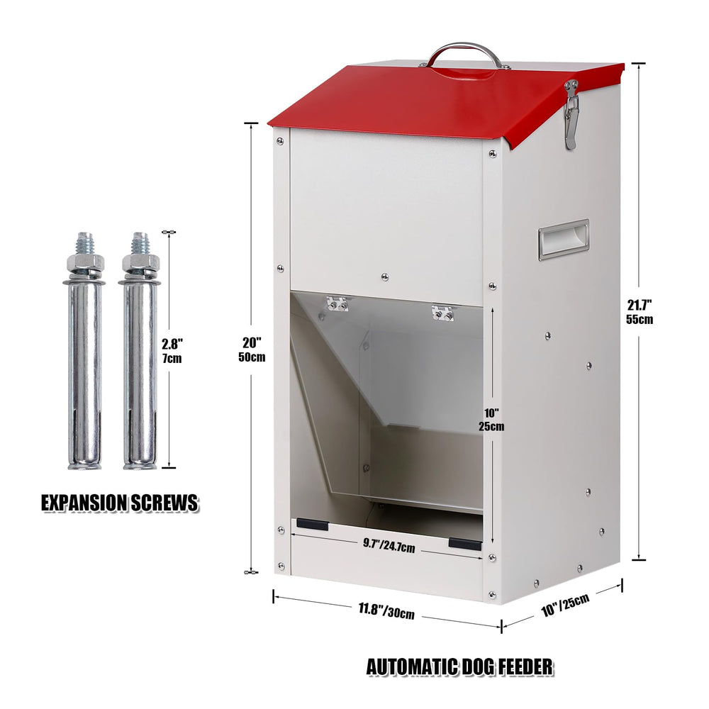 KHEARPSL galvanized feeder with transparent gravity door keeps food visible.
