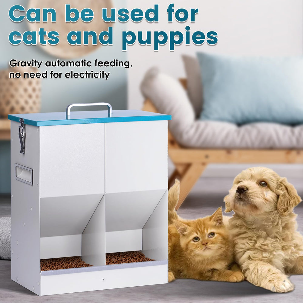KHEARPSL multi-pet feeder supports two ports to ease mealtime tension.