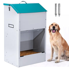 KHEARPSL outdoor dog feeder 50lb front view for large families and busy households.
