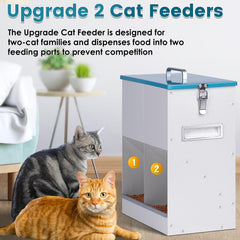 KHEARPSL two-cat feeder with dual ports to reduce feeding competition.