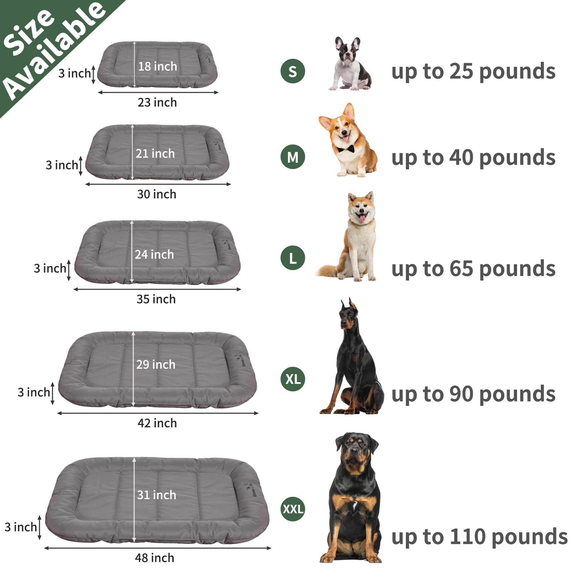 KHONSU PET fits 48-inch crates for a snug resting spot