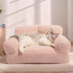 KHONSU PET orthopedic cat sofa bed front view with joint-supporting plush cushioning for restful naps