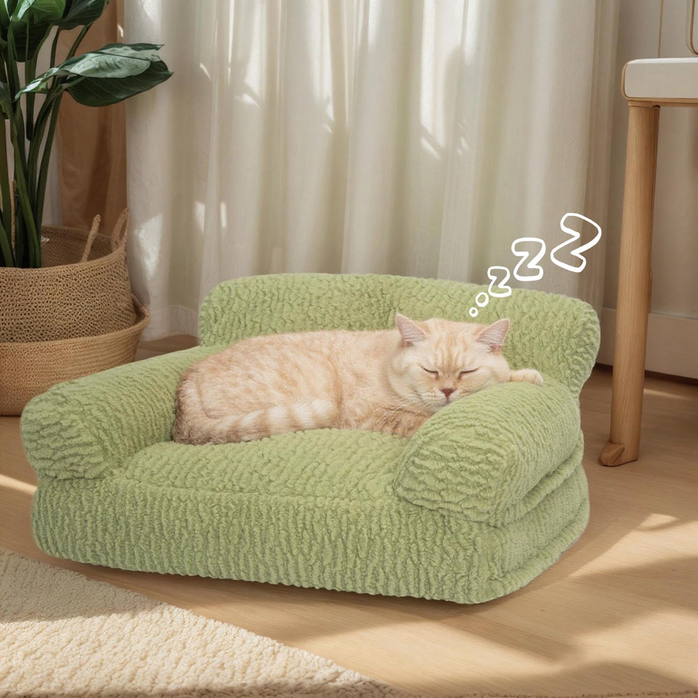 KHONSU PET orthopedic cat sofa bed side view highlighting spacious lounge for one or two cats