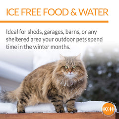 K&amp;H Thermo-Kitty Café removable stainless bowls for easy refills and dishwasher cleaning.