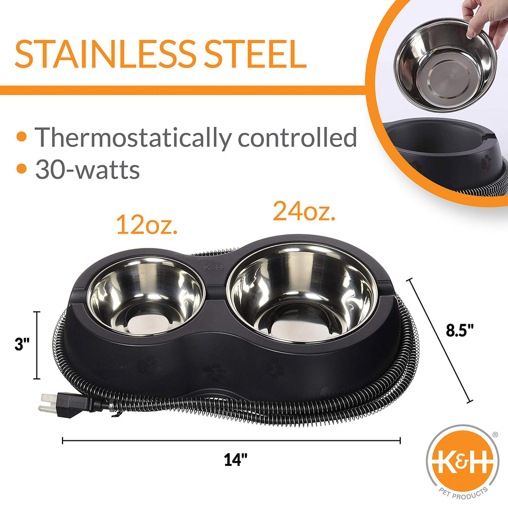 K&amp;H Thermo-Kitty Café demonstrates heated water and food in subzero conditions.