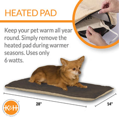 K&H Thermo-Pet Mat Mocha on couch delivers comfort during naps.