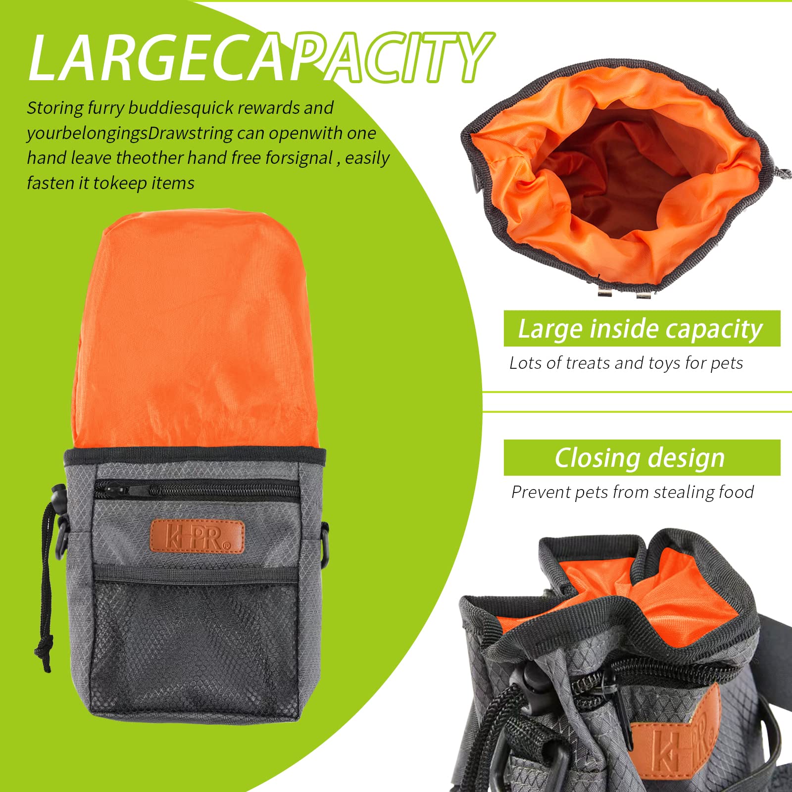 KHPR dog treat training pouch weatherproof nylon protects contents outdoors