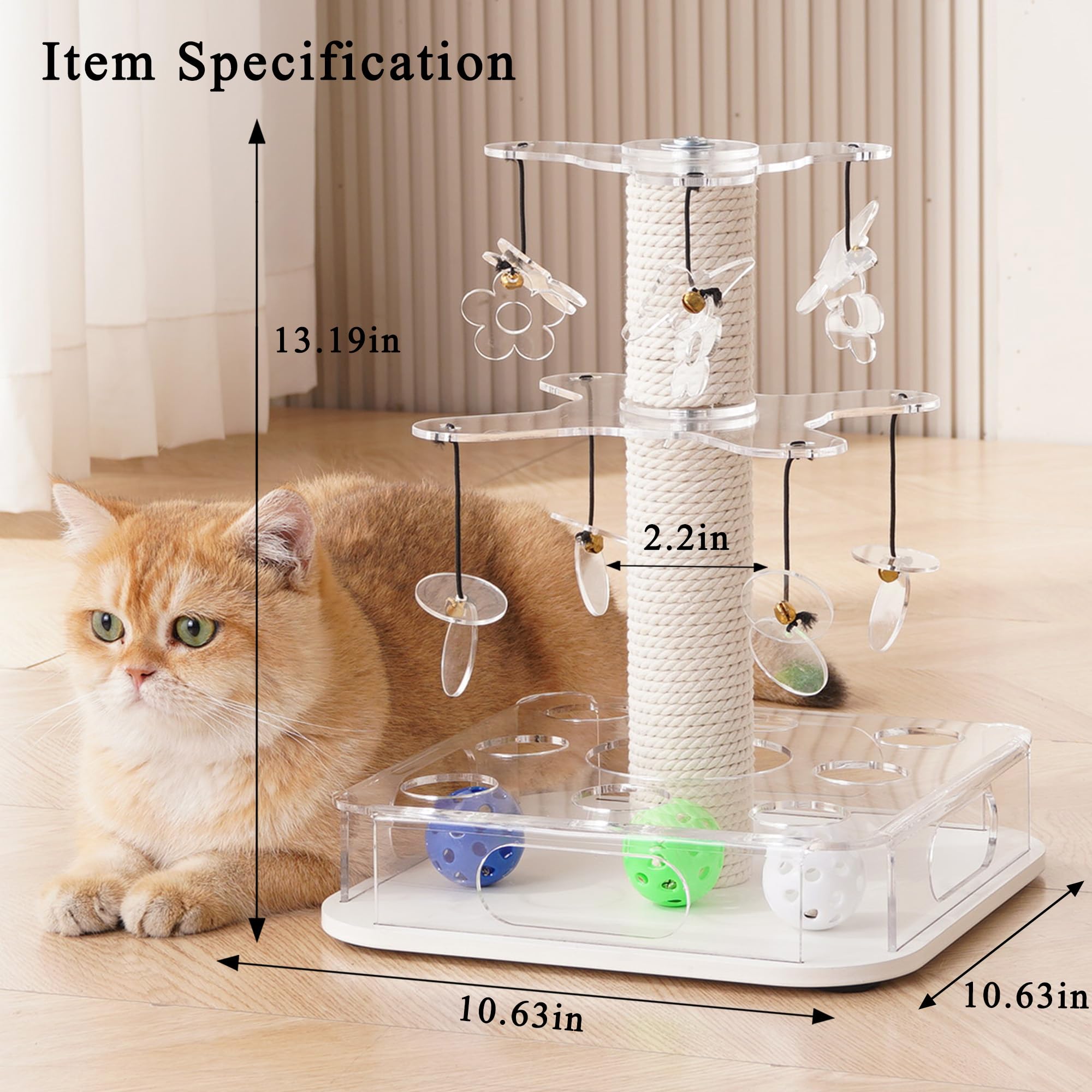 Kicari Modern 3-in-1 cat toy dangling toys rotating and chiming