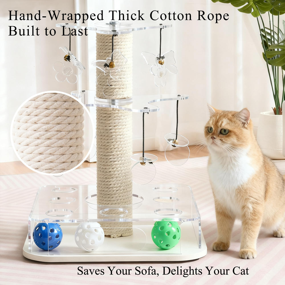 Kicari Modern 3-in-1 cat toy peek-a-boo holes with colorful jingle balls