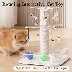 Kicari Modern 3-in-1 cat toy scratching post with cotton rope—durable claw workouts
