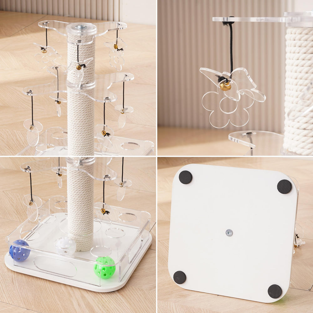 Kicari Modern 3-in-1 cat toy stable wood base and simple assembly