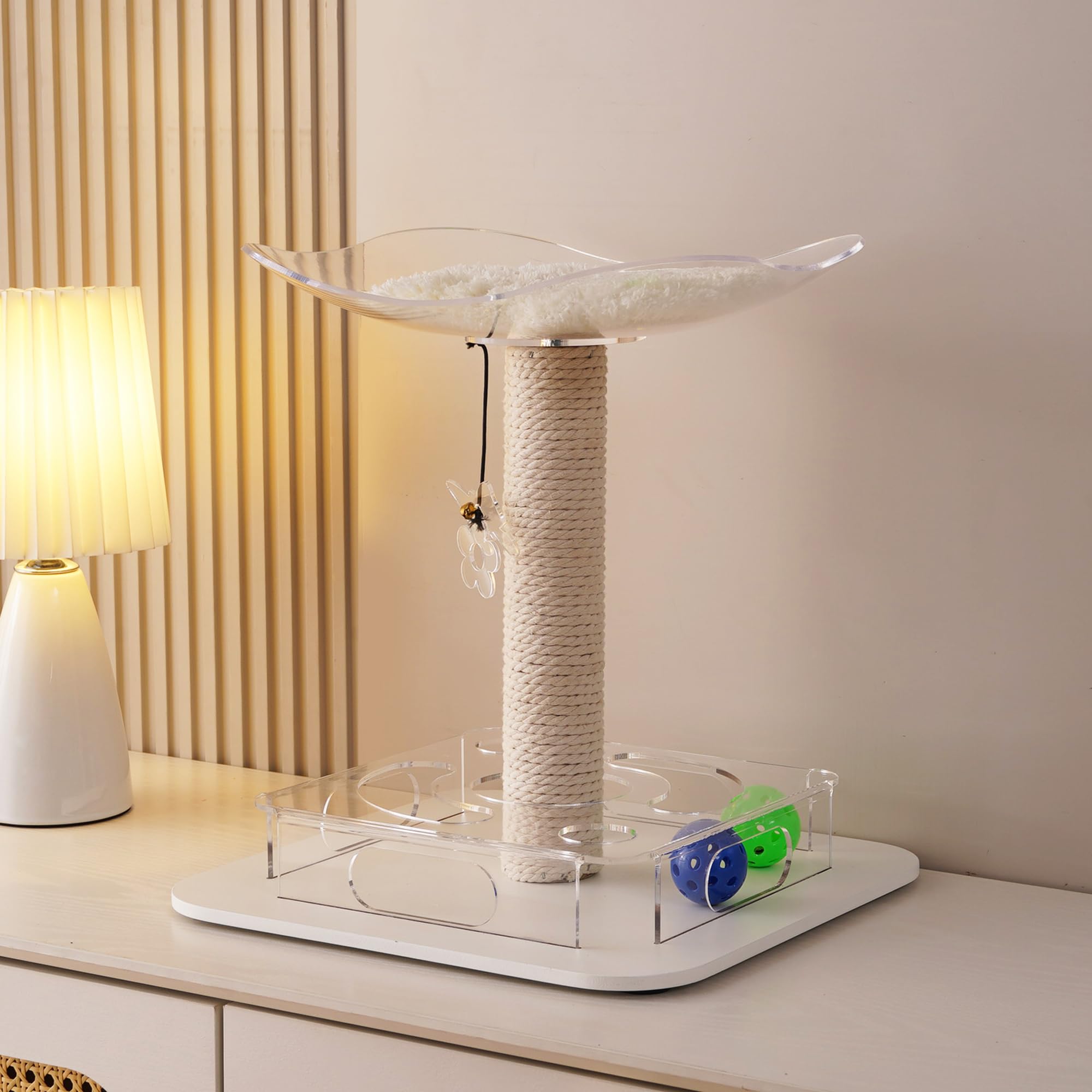 Kicari Modern 3-in-1 cat toy stable-base ensures wobble-free play.