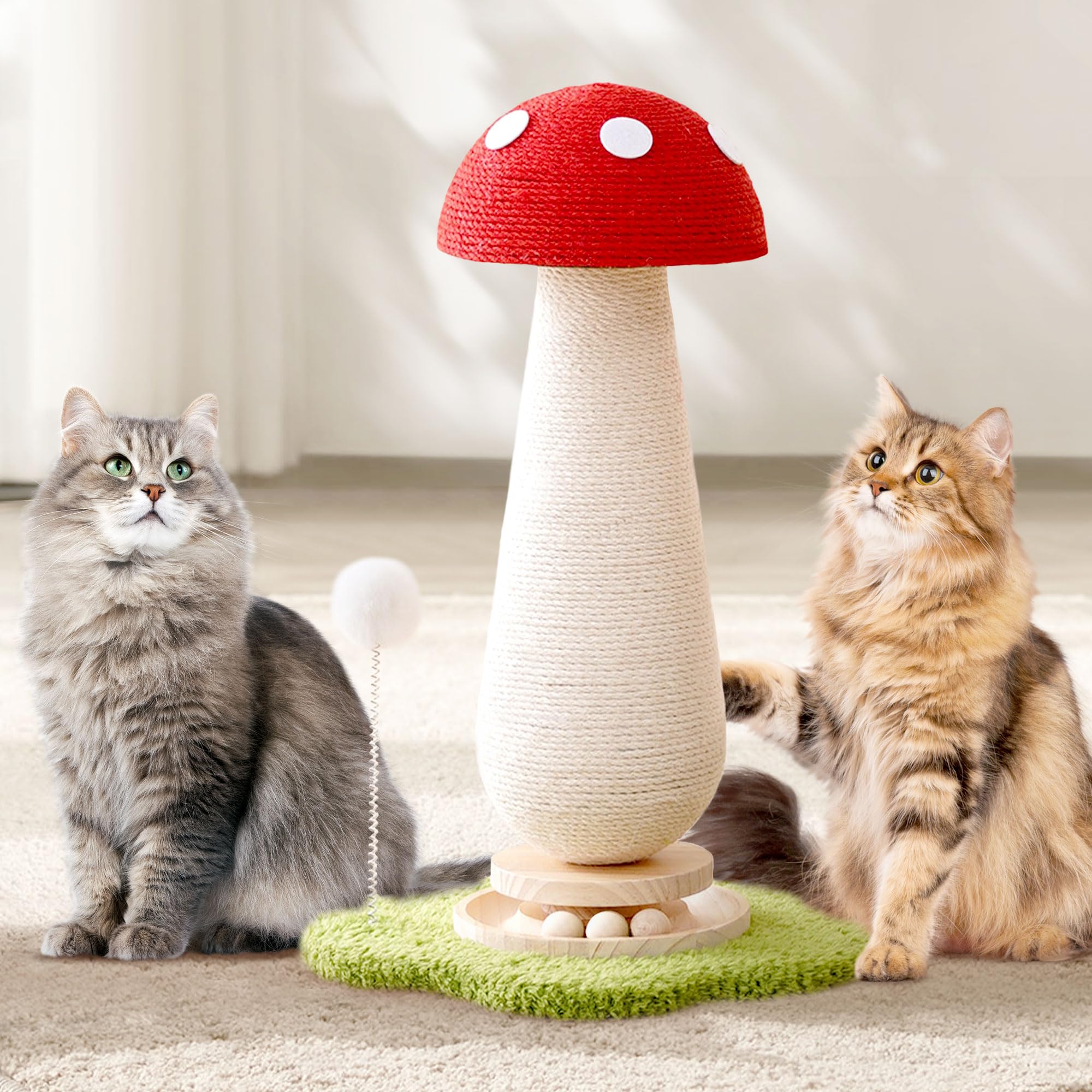 Kicari sisal-wrapped post for durable scratching and furniture protection.