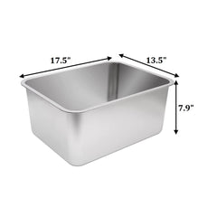 Kichwit stainless steel cat litter box with non-stick interior for easy cleaning.