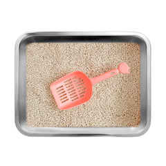 Kichwit stainless steel cat litter box top view shows a smooth non-stick surface for easy cleaning.