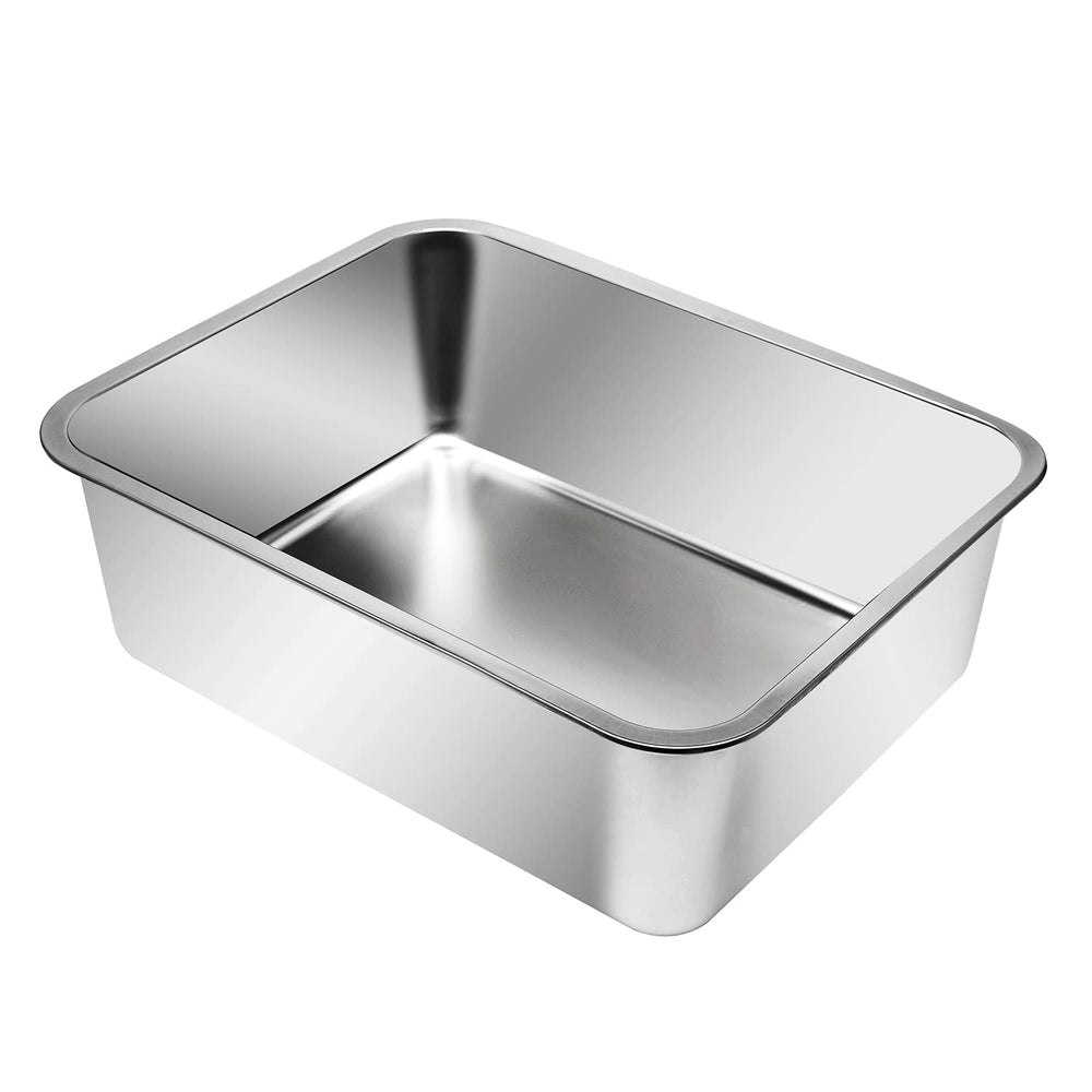 Kichwit stainless steel litter box odor-resistance closeup for easy cleaning.