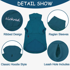 Kickred dog hoodie back view in dark blue for everyday warmth and comfort.