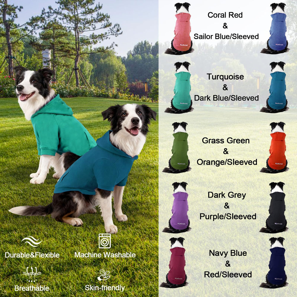 Kickred dog hoodie XL label showcases accurate sizing guidance for larger breeds.