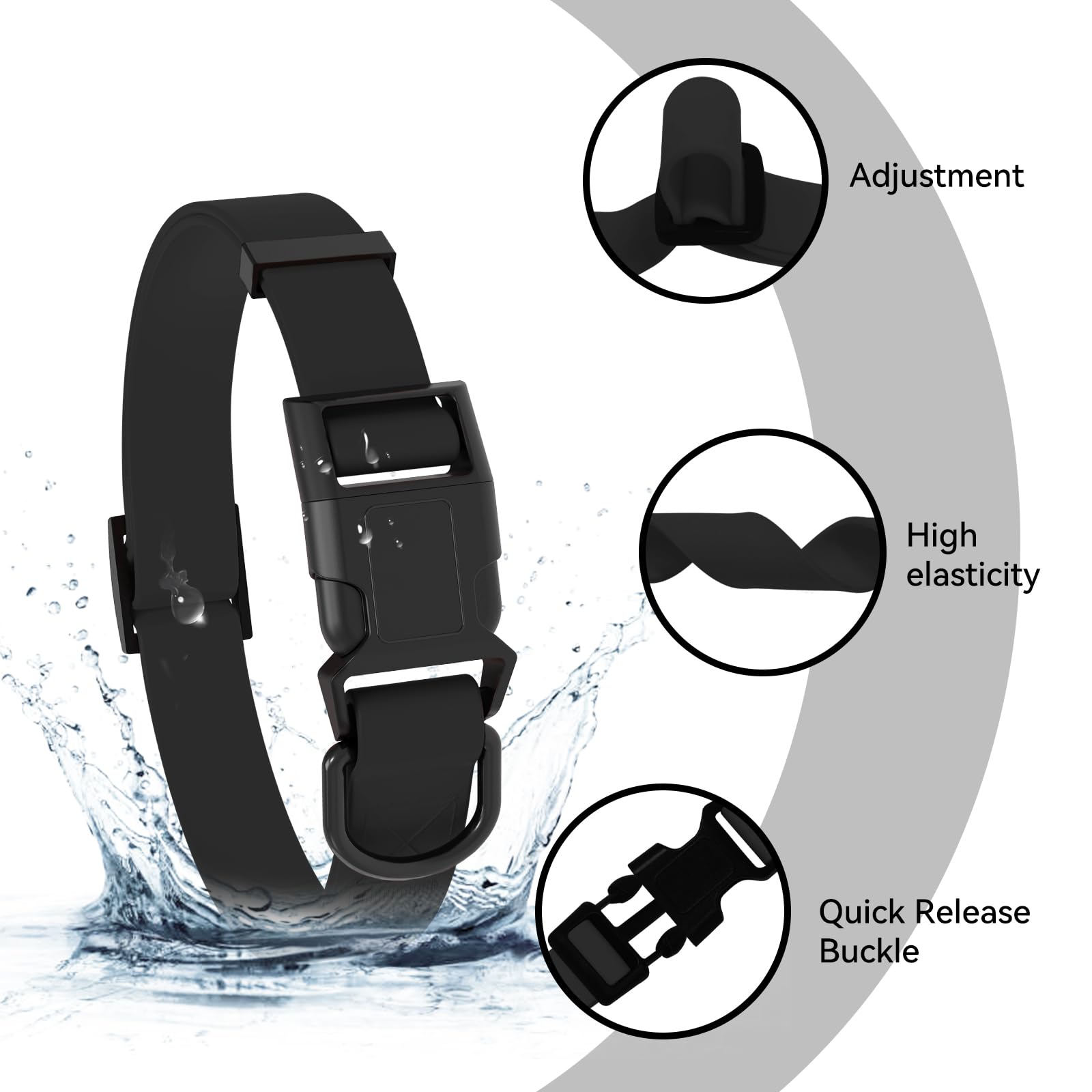 Kidding Pets waterproof dog collar ready for outdoor use and muddy days.