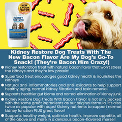 Kidney Restore bacon flavor closeup kibble showing a kidney-friendly bite