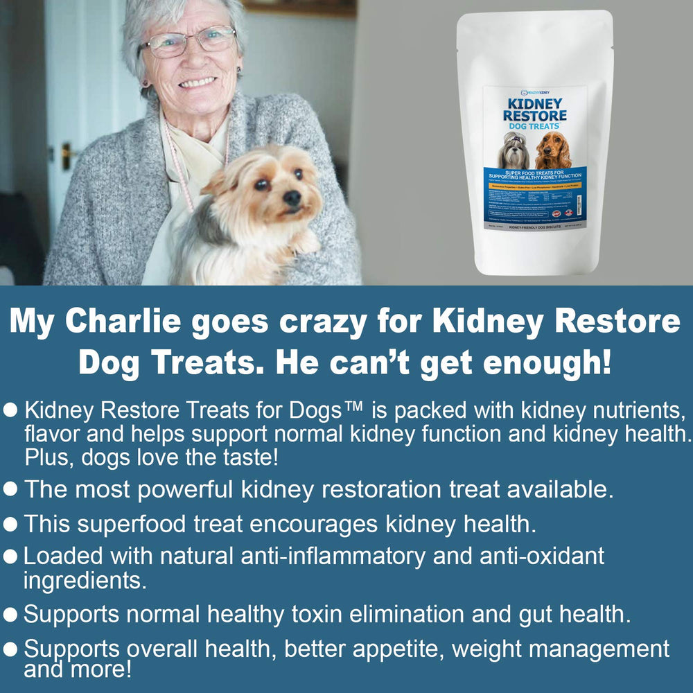 Kidney Restore serving-portion image demonstrates a portion-friendly renal treat.