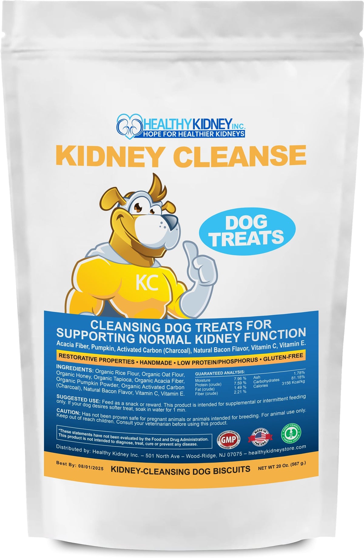 Kidney Restore kidney cleanse dog treats bacon packaging supports toxin elimination