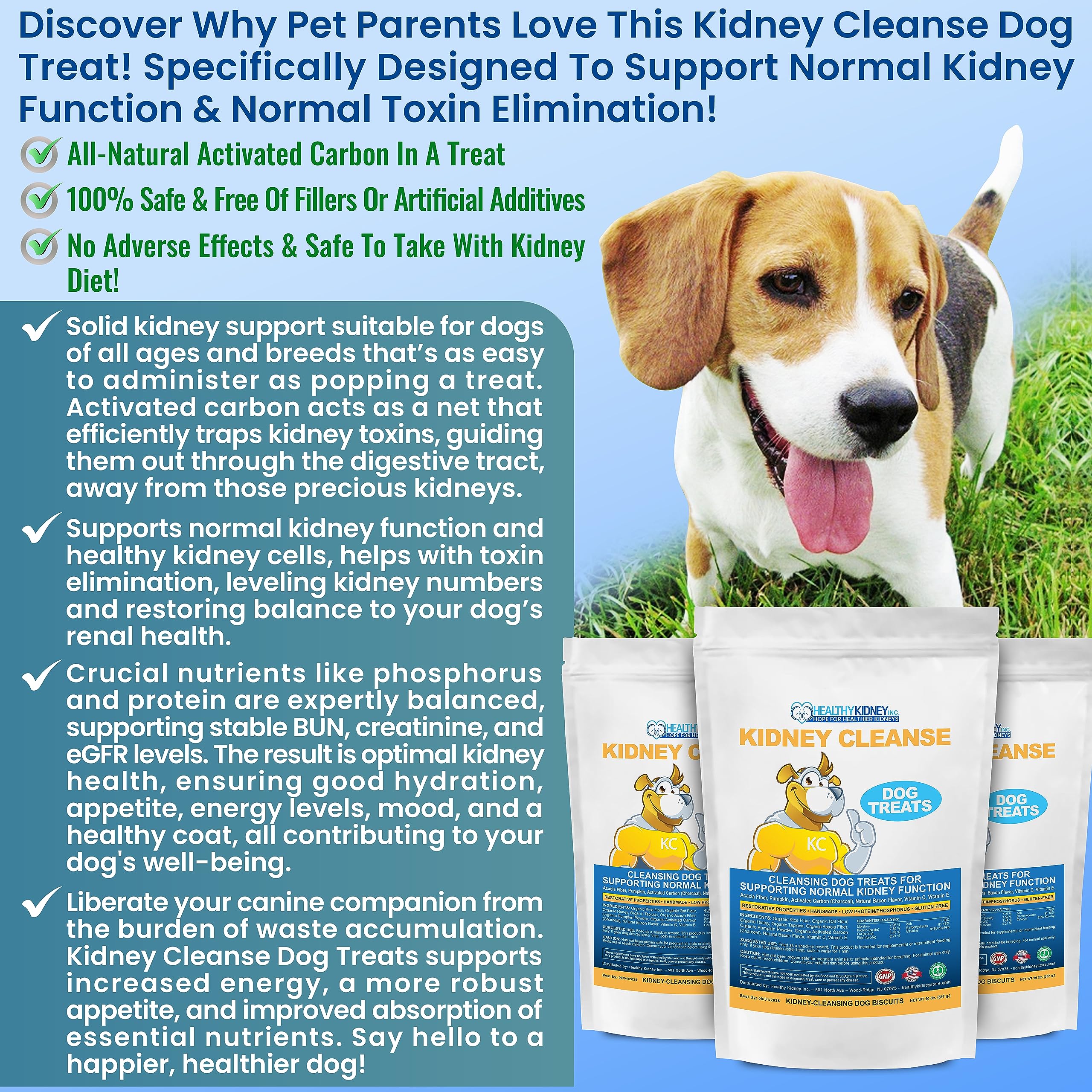 Kidney Restore kidney cleanse dog treats bacon piece offers a low-protein bite for kidney support