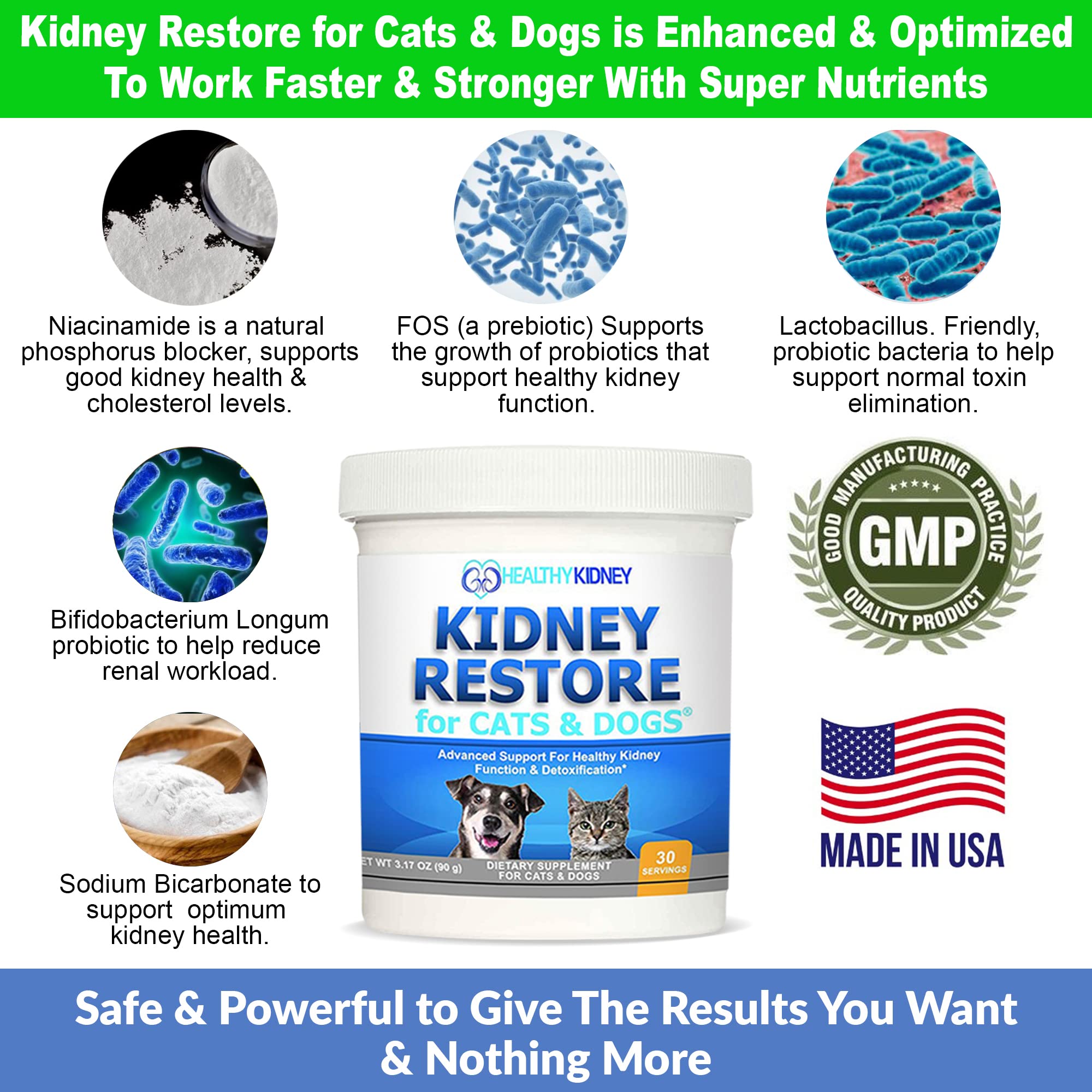 Kidney Restore sodium bicarbonate helps balance kidney acids safely