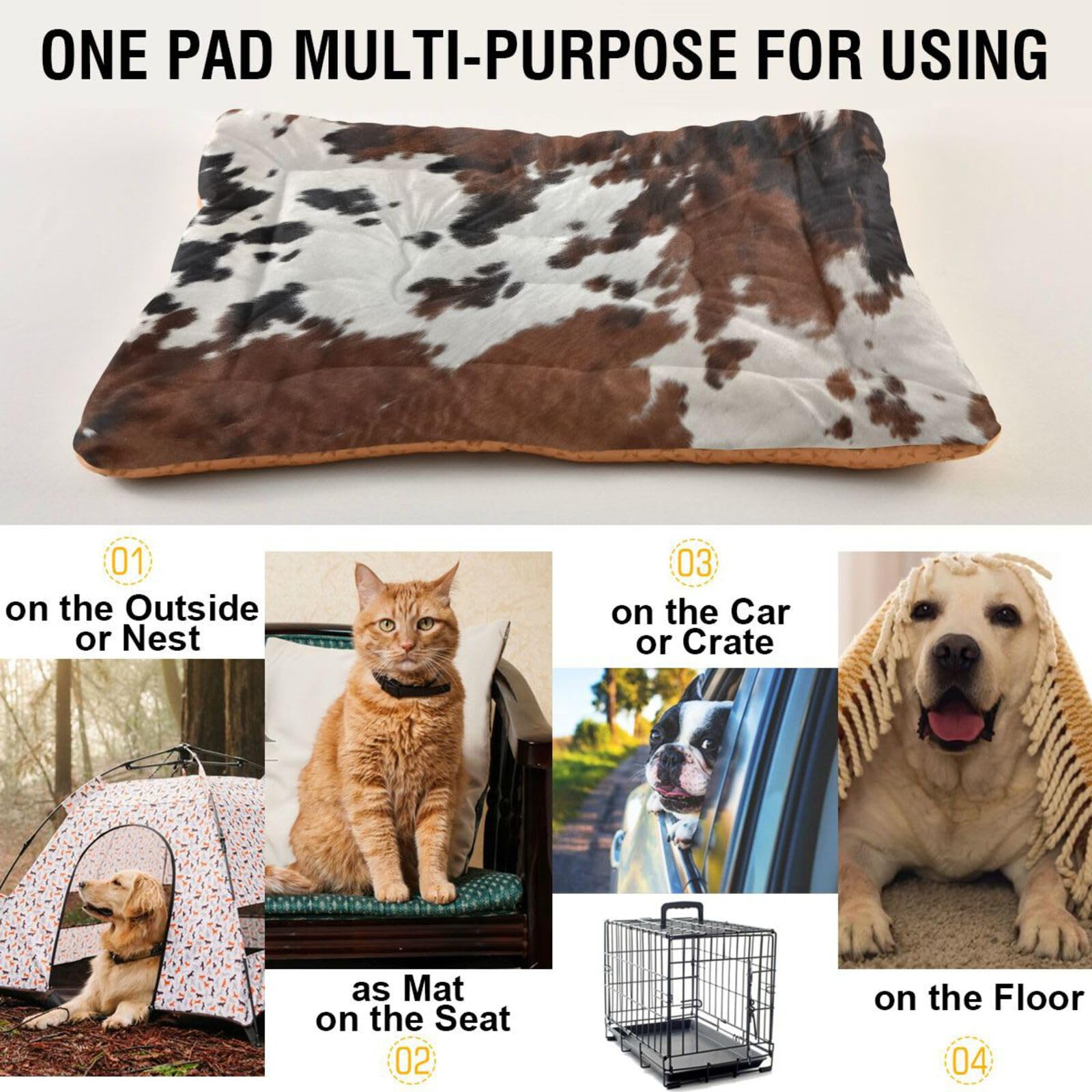 Kigai multi-use pet bed suitable for crate, kennel, sofa, or floor.