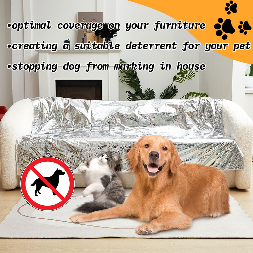 Kigley Aluminum-layer mat creates a gentle rustle to deter pets.