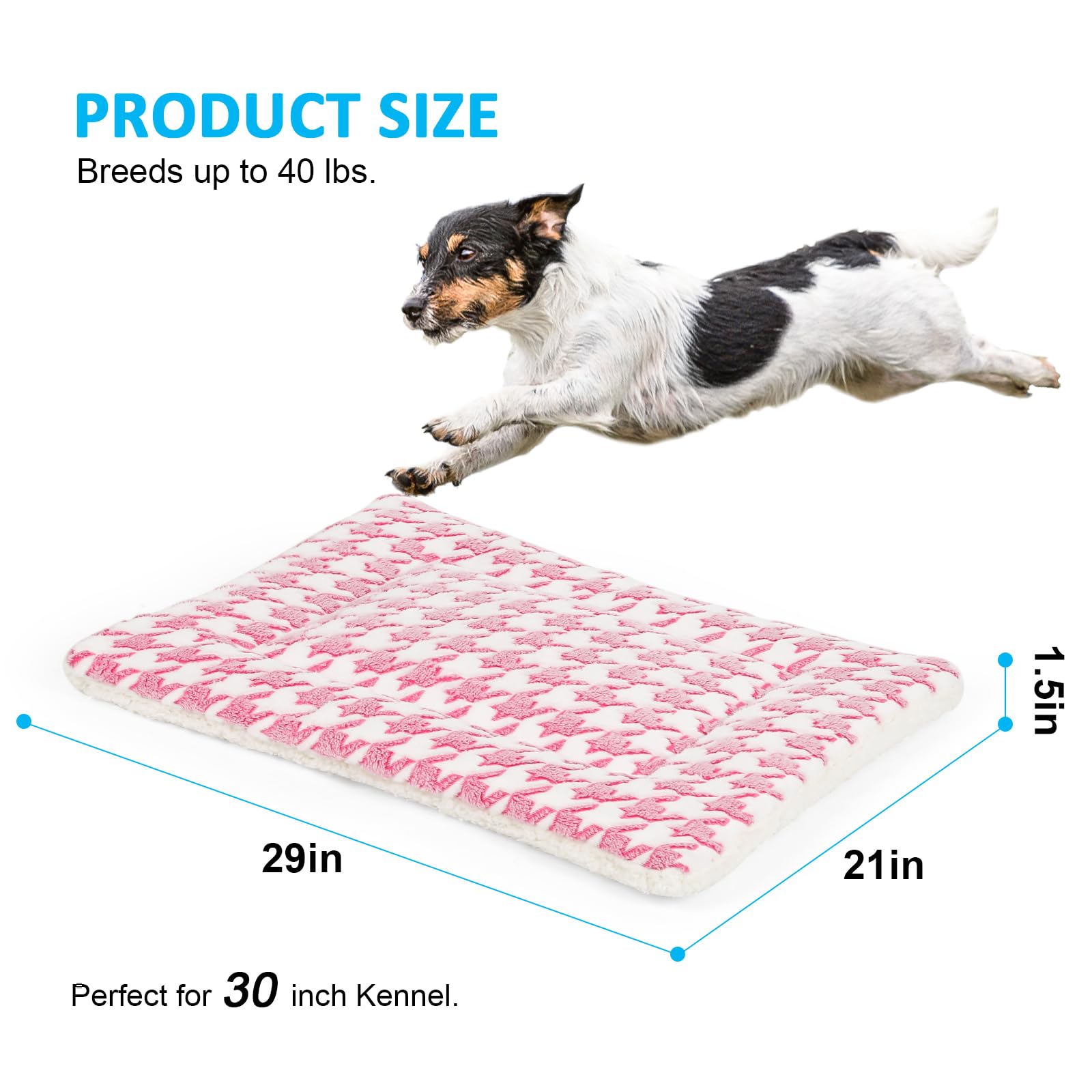 Kigmmro pink reversible dog bed mat laid flat highlights versatility for crating and lounging.