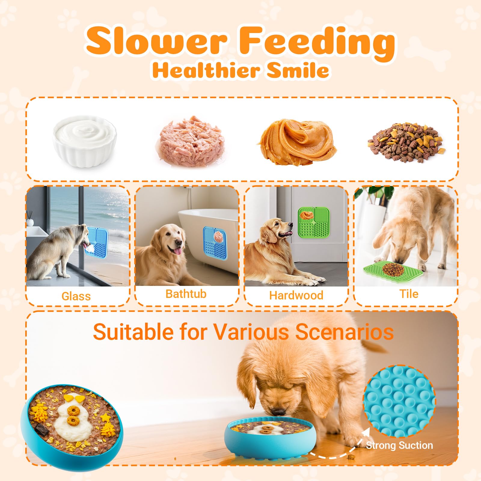 KILIN lick bowl tilt design helps slow feeding during meals