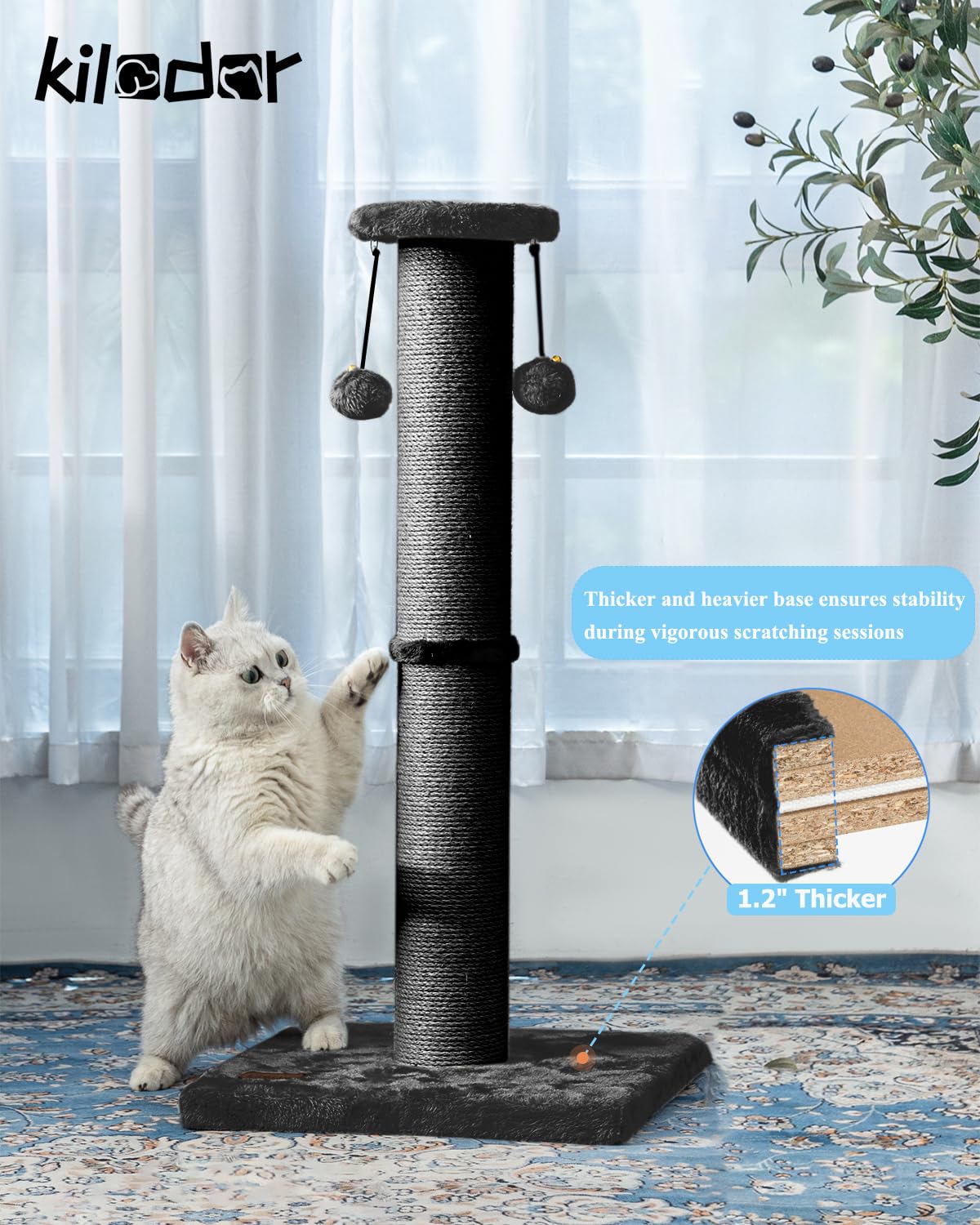 Kilodor indoor cat entertainment solution for scritch and play