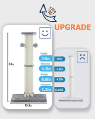 Kilodor scratching post with ball top gray for interactive play.