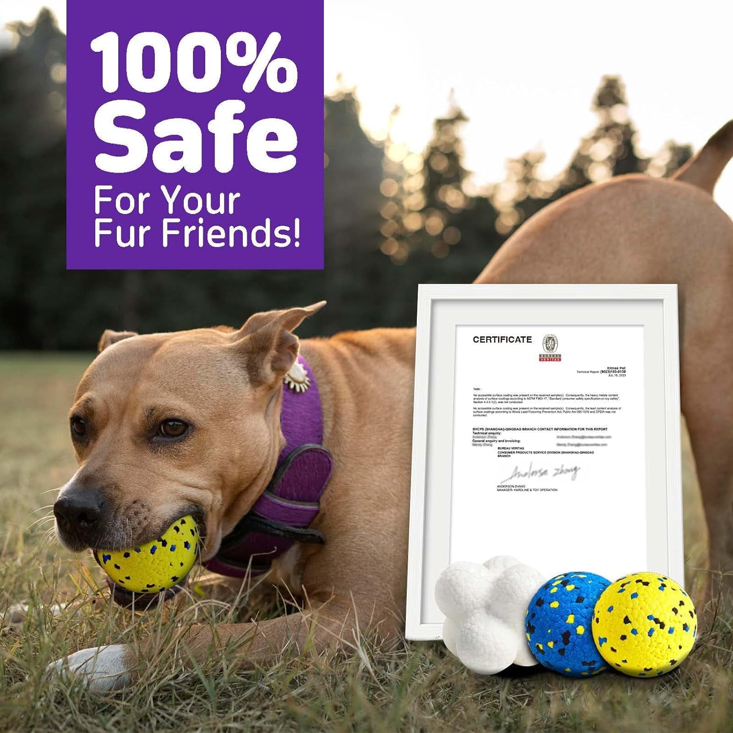 Kimee 3-pack of durable chew toys for dogs at home or away.
