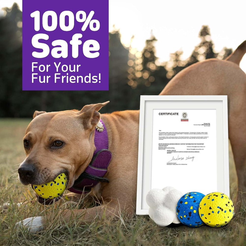 Kimee 3-pack of durable chew toys for dogs at home or away.