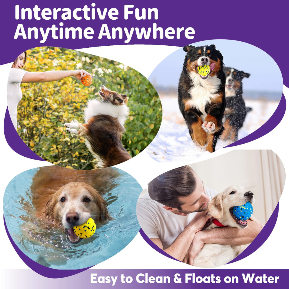 Kimee dog balls in action for engaging retrieval and mouth-friendly chew sessions
