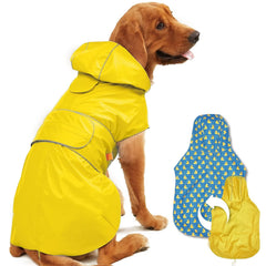 Kimee dog raincoat front view shows reversible color option for versatile weather wear