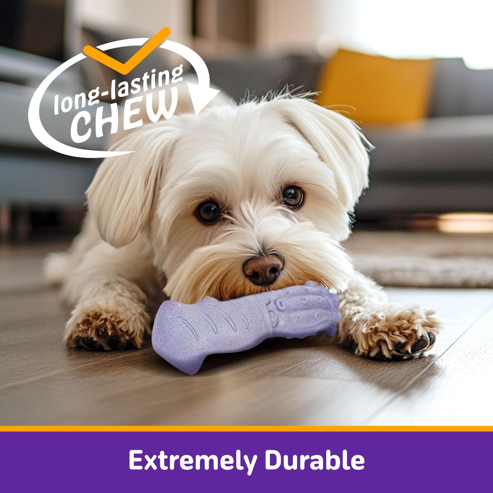 Kimee boredom-relief dog toy supports long-lasting entertainment.