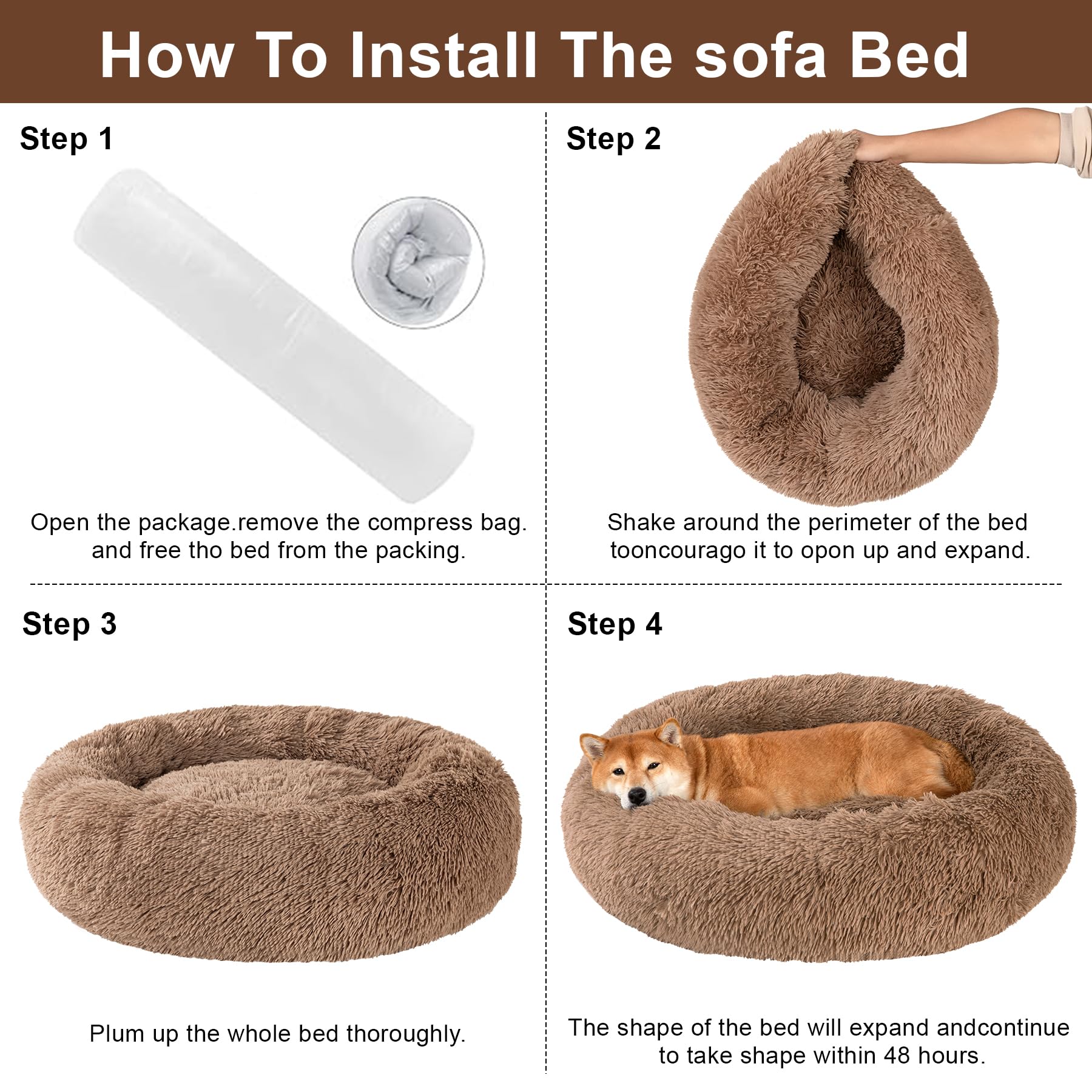 Kimpets 28-inch bed fits mid-sized dogs up to 42 pounds.