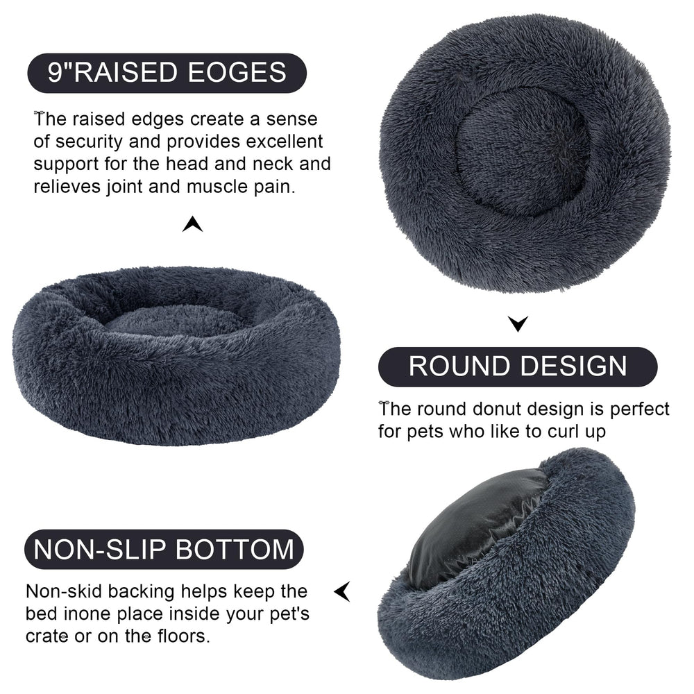 Kimpets dog calming bed inner padding illustrates supportive cushioning.