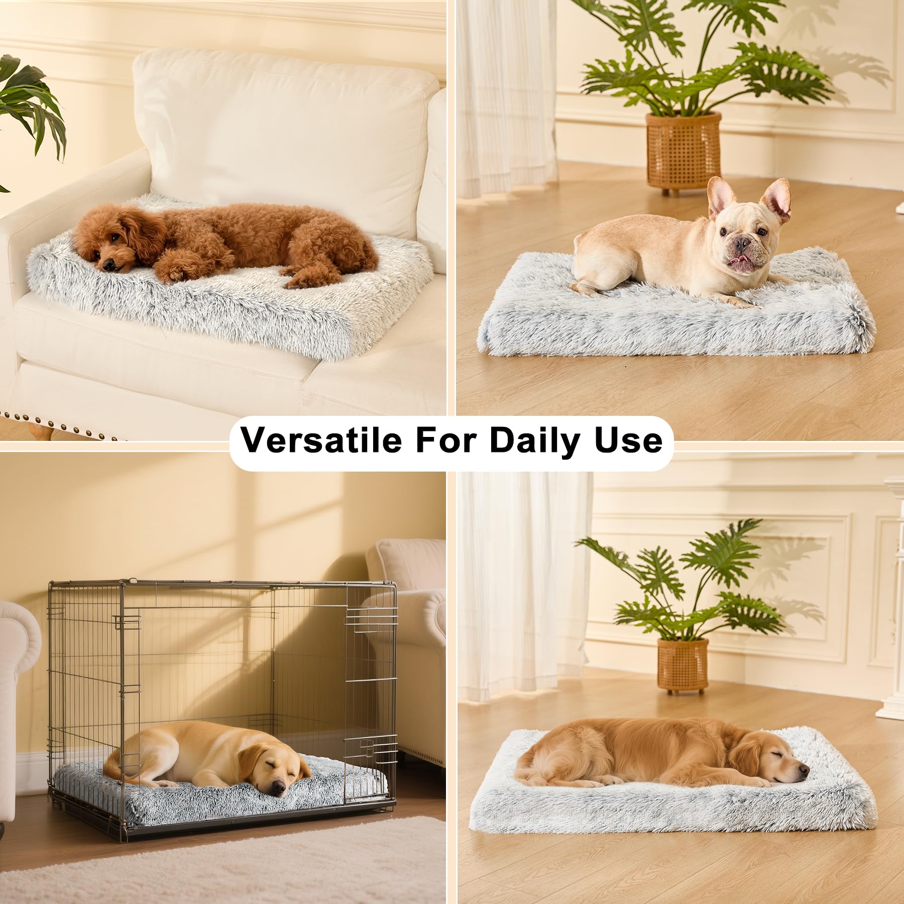 Kimpets large dog bed in grey offers roomy lounging space.