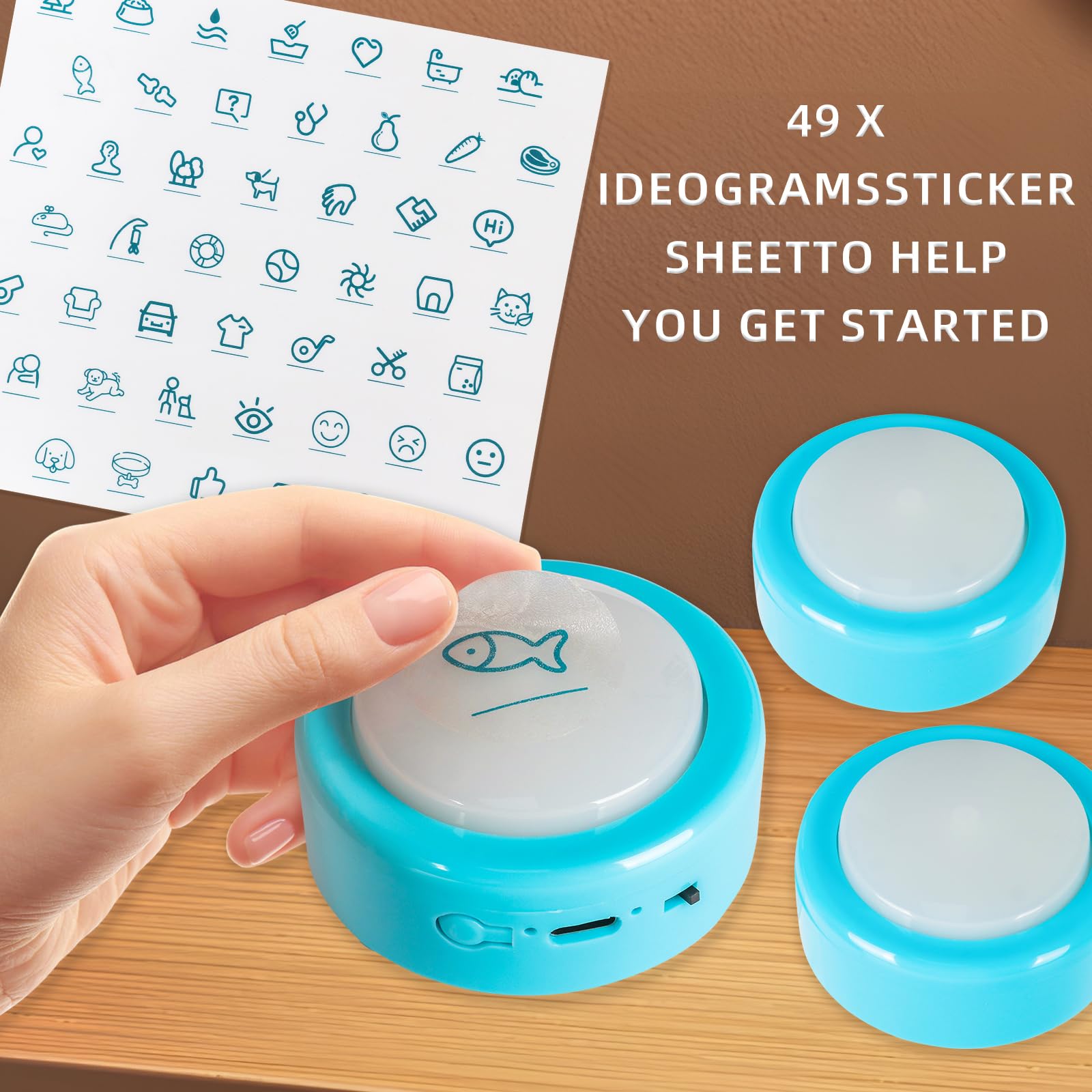 KIMPOK dog buttons voice recording highlights clear phrases for daily needs