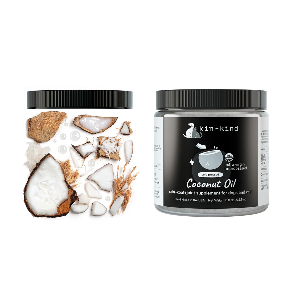 Kin+Kind coconut oil grooming routine supports itchy skin relief.